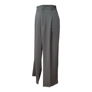 GYMSmart Gray Wide Leg Pants Women’s Size M Zip Fly Elastic Waist Pockets Lounge